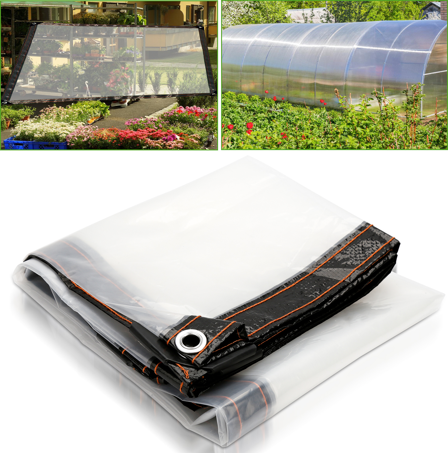 Tende impermeabili in PVC trasparente da 0,35 mm con occhielli per pergola, vera