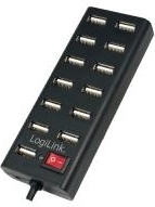 LogiLink USB2.0 13-portový rozbočovač, čierny