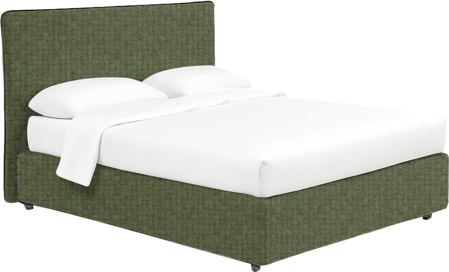 Dmora Bett Halbtorfläche Cirie Grün, Abziehbar mit Stauraum