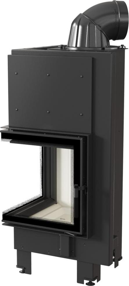 Oceľový krb KRATKI MBN ľavý 8 kW Ø 200 ohýbané sklo