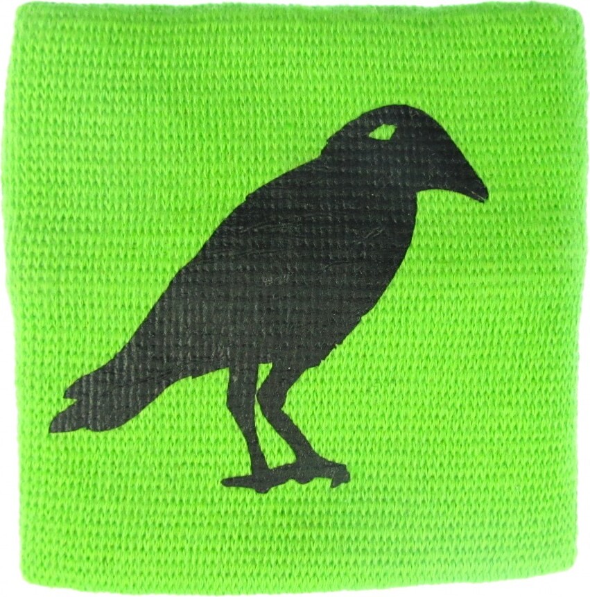 Schweißband Pulswärmer mit Reißverschluss Geldbörse Miniblings Rabe Krähe grün TEX004Feb15Ni
