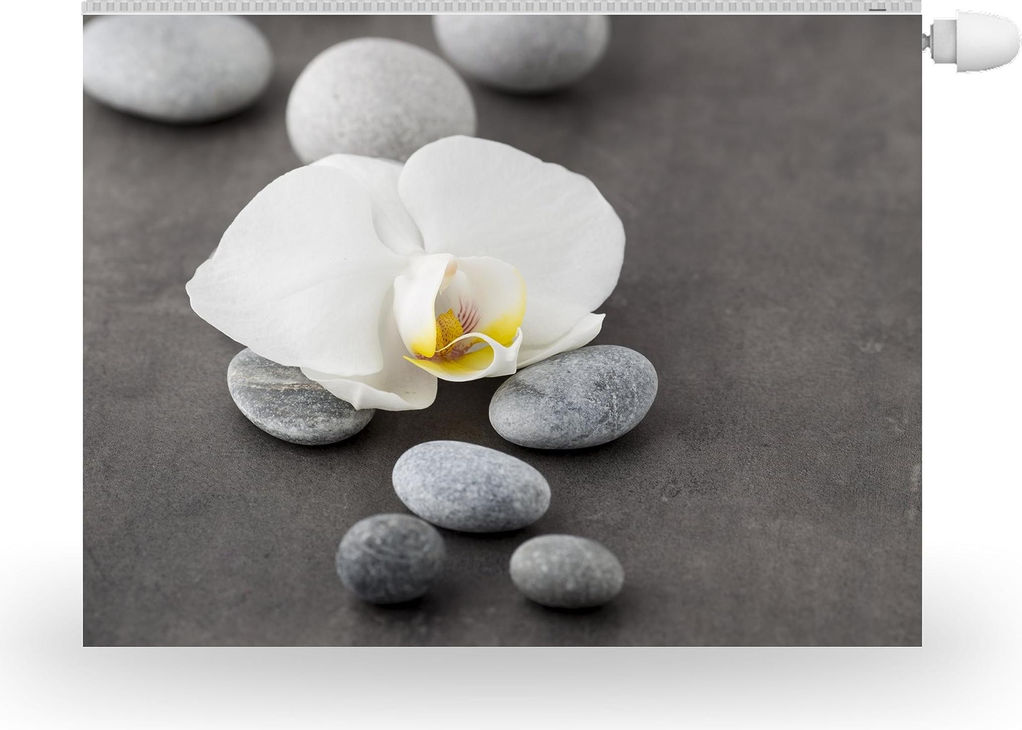 HUBDECO Magnetický kryt na radiátor 100x60cm Magnetický kryt na radiátor s motívom orchidey Biely Vodotesný, zvýšená odolnosť proti oderu, kryt na radiátor