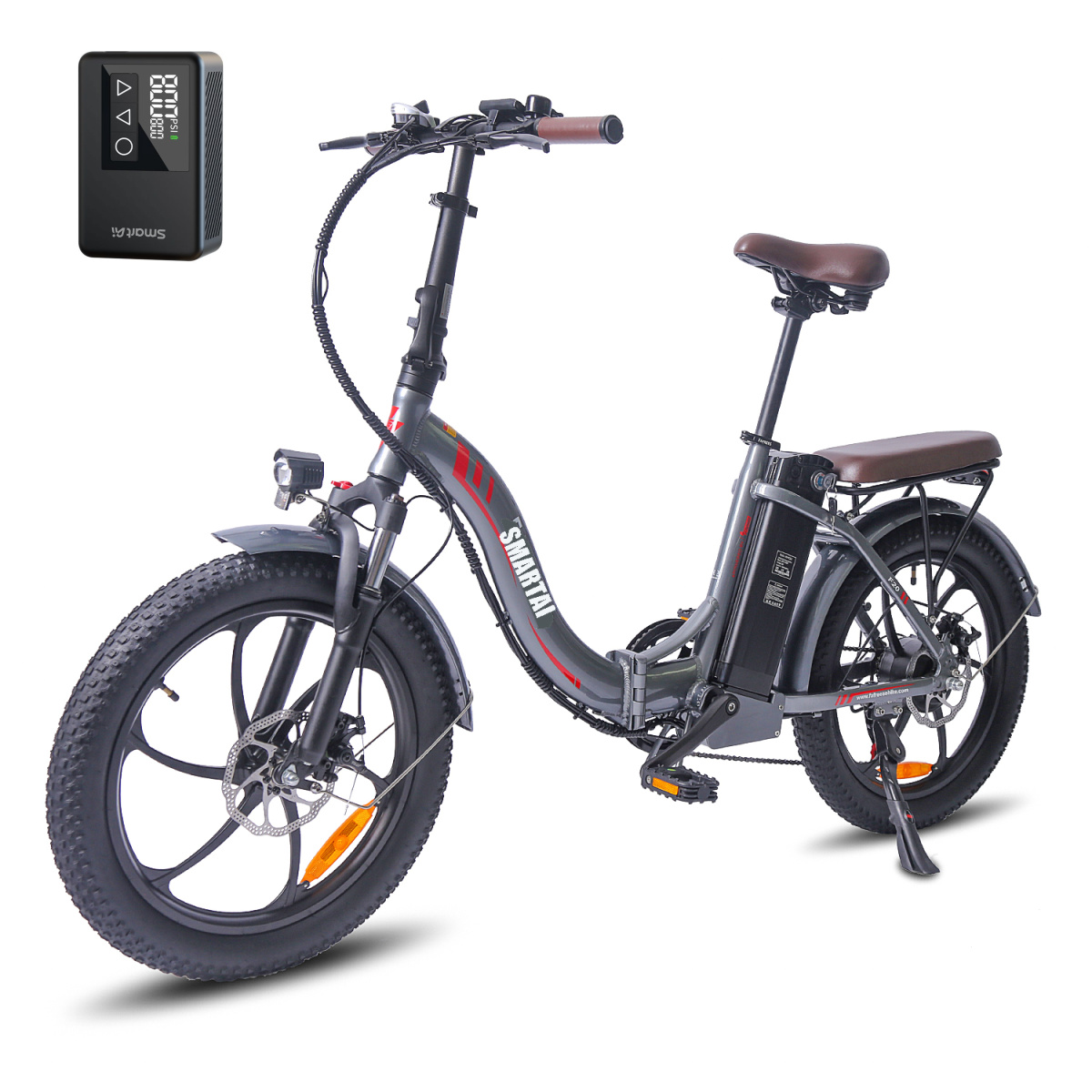 20 palcový elektrický bicykel skladací bicykel s MINI elektrickou vzduchovou pumpou horské bicykle pre dospelých 15E skladací bicykel skladací bicykel farba: siváE bicykel, e-bike skladací bicykel