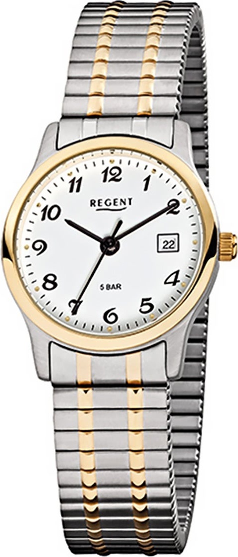 Regent oceľové dámske pánske hodinky F-887 quartz hodinky náramok strieborné zlato D2URF887