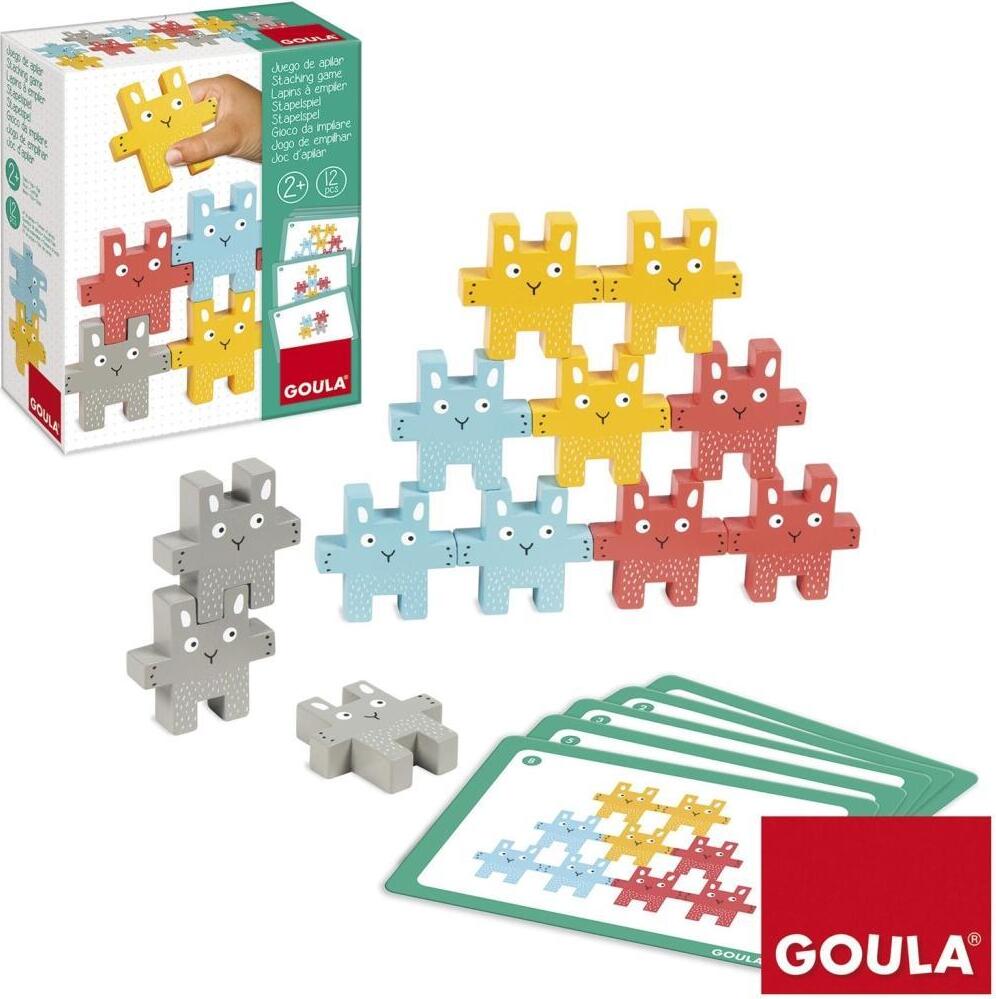 Jumbo Spiele GOULA Stapelspiel Kaninchen, Stapelspielzeug, Holzspielzeug, Kinder Spielzeug, Holz, 55243