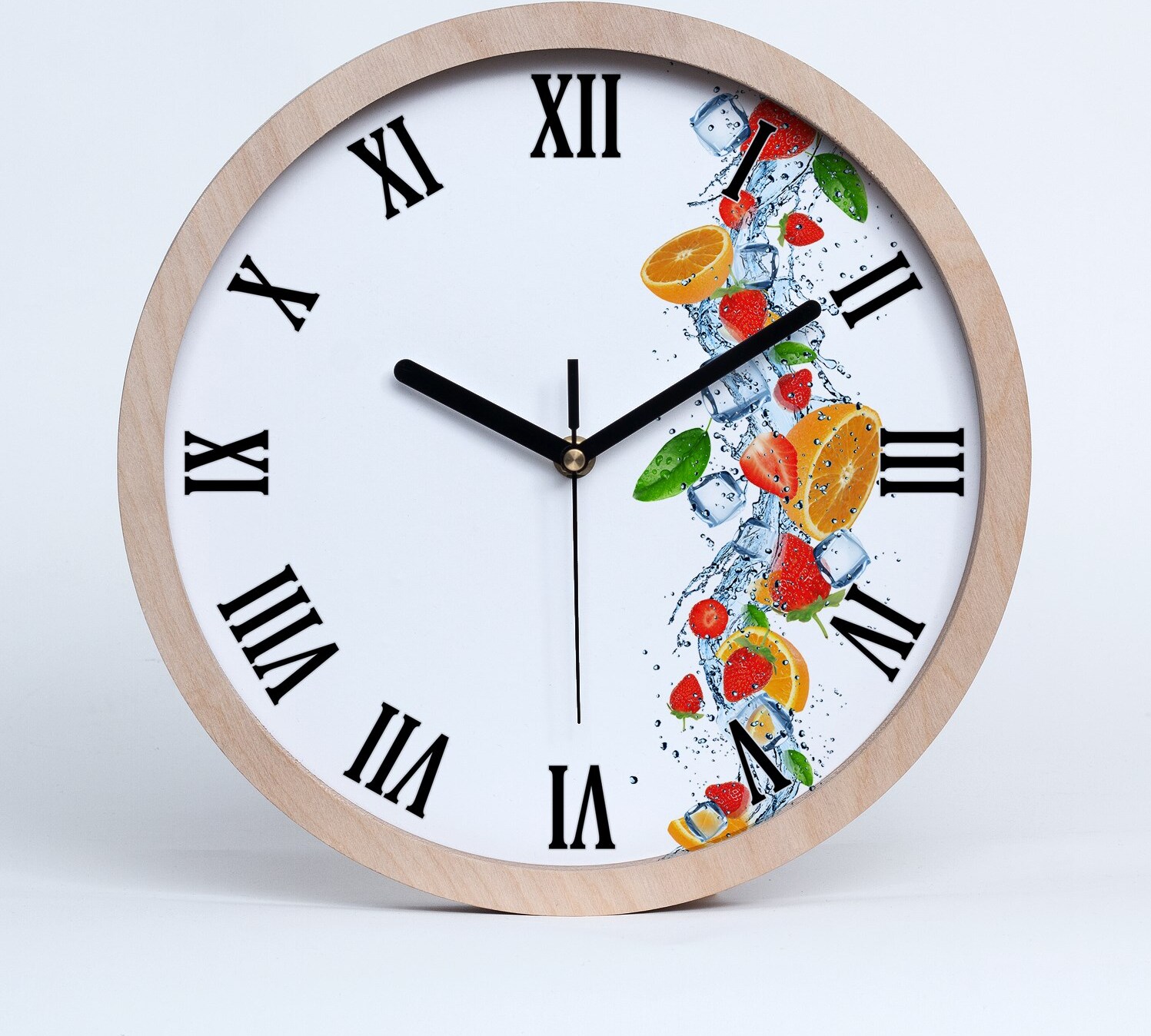 tulup Holzuhr 25fi cm wanduhr - schwarze Spitzen - Fruchteis zdo-25-c-66265716