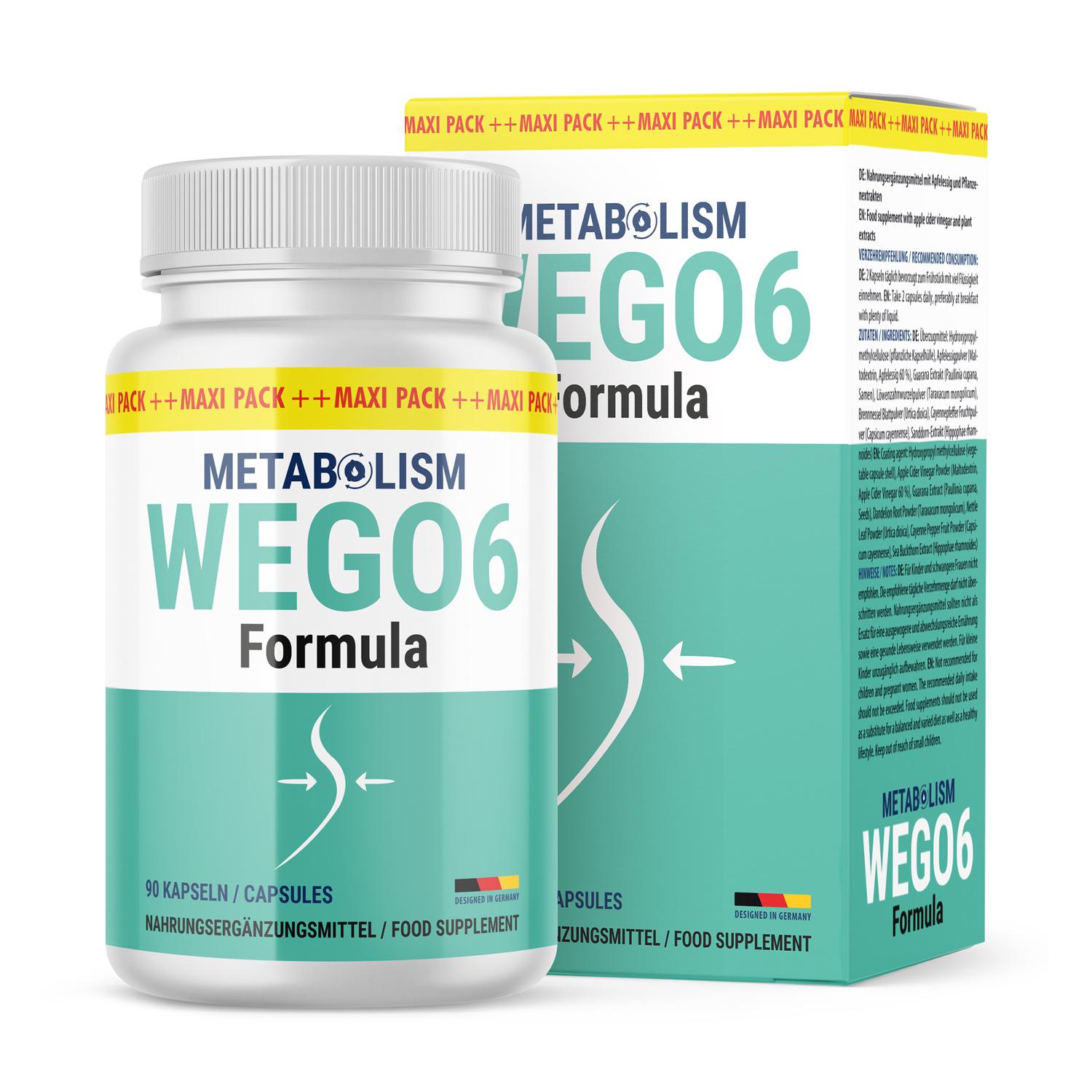 Glory Products OÜ ORIGINAL Wego 6 Kapseln – Top-Seller für Ihr Abnehmziel | Inhalt 60 Kapseln | Wego6