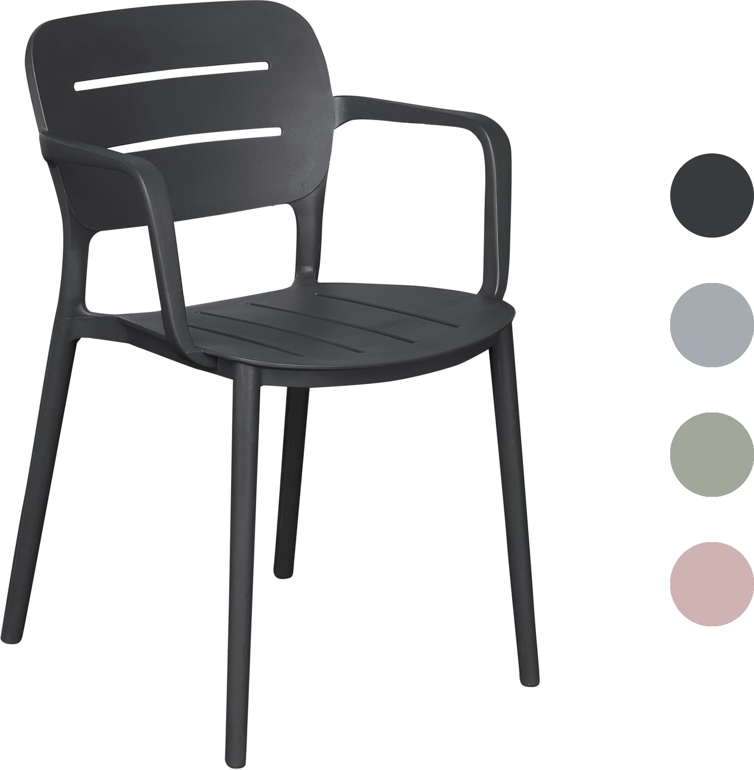 dasmöbelwerk Stapelstuhl Utah Gartenstuhl Bistrostuhl Kunststoffstuhl Anthrazit 259974MW