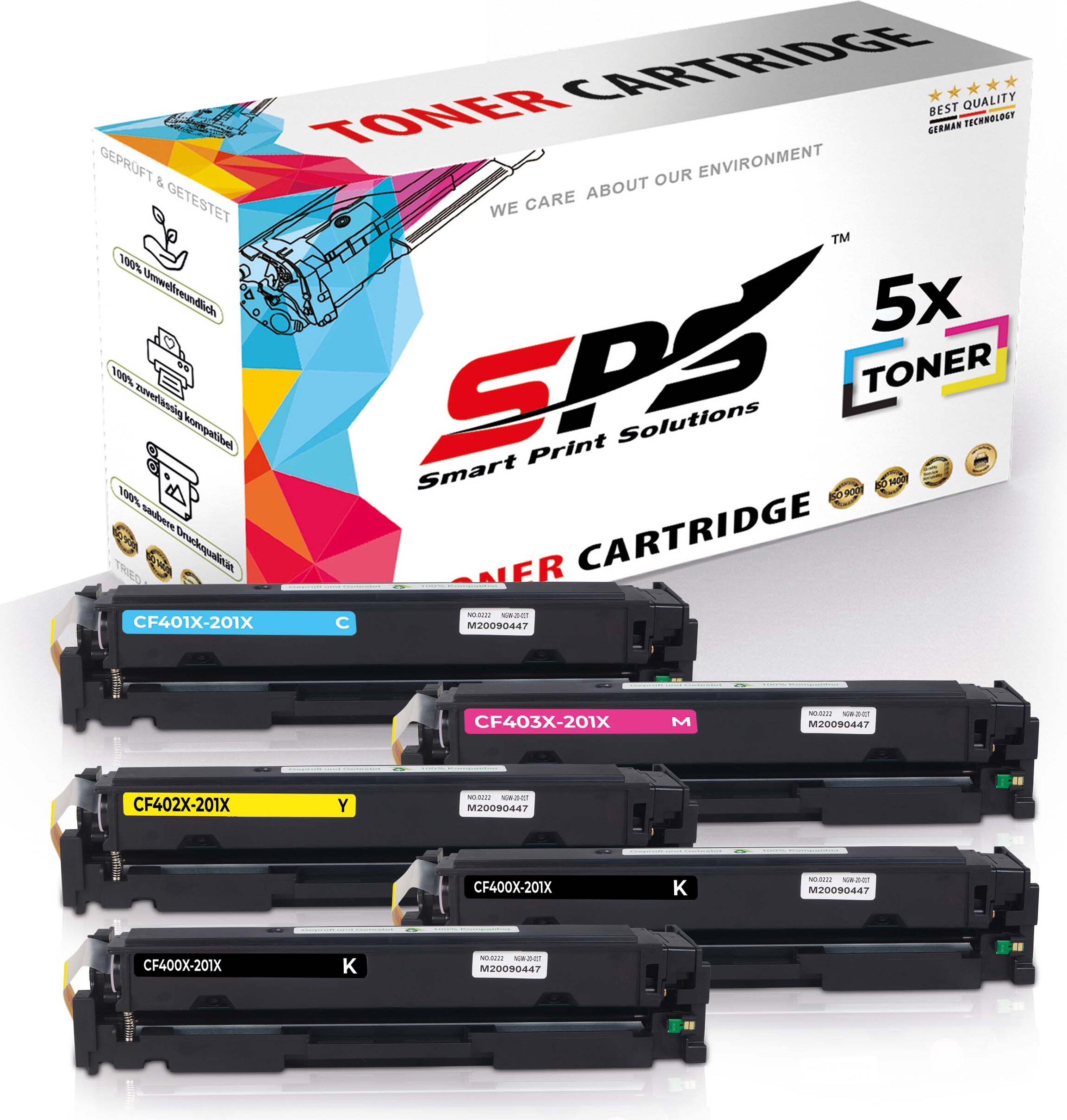 sps 5x Toner CF400X CF401X-CF403X kompatibel für HP Color Laserjet Pro MFP M277DW E5x-AS_201X-CF400X-403X_HP-Pro-MFP-M12