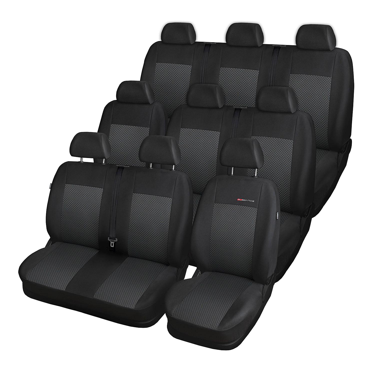 Sitzbezüge Schonbezüge SET EHH VW T4 Caravelle Stoff dunkel grau