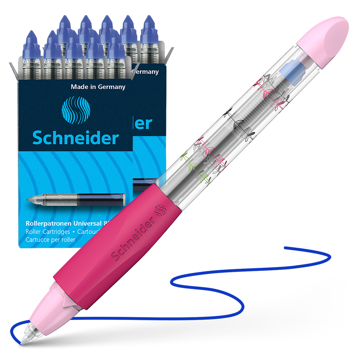 JINHAO 699 Rosa Tintenroller – Elegante Schreibfeder, Edelstahlspitze & Metall-Clip, Inkl. Schwarzem Nachfüller