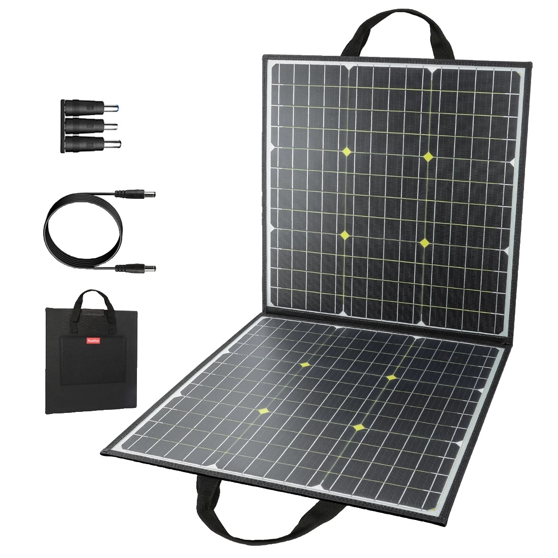 Prenosný solárny panel, výstupný výkon 100 W, dvojité pripojenie USB na nabíjanie, 100 W