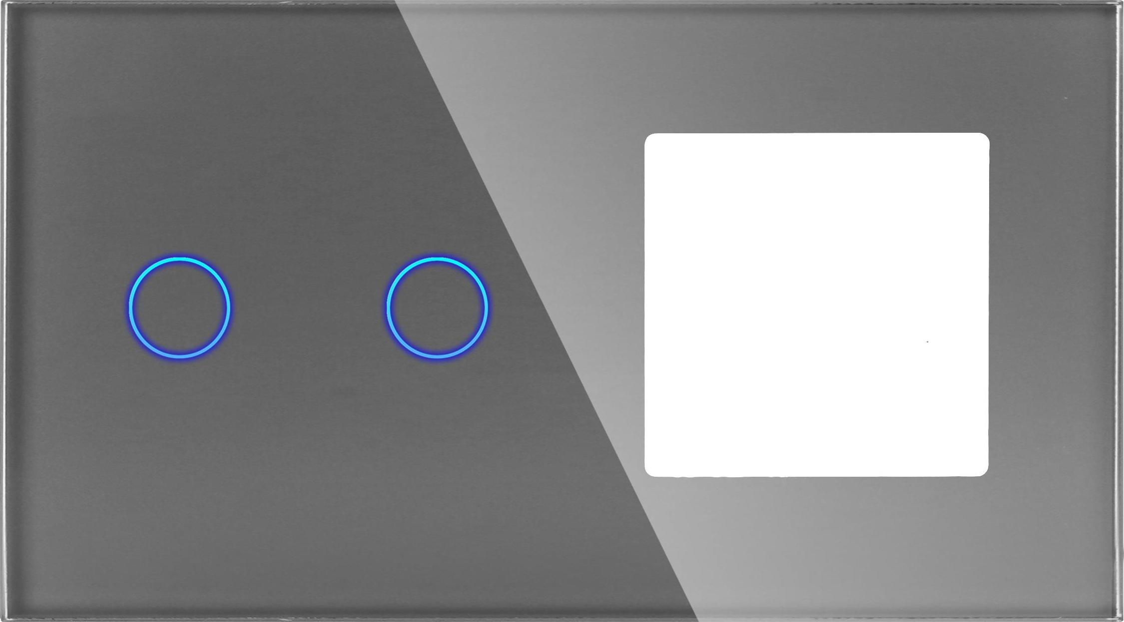 Doppelglasplatte 2G1F Grau DC Smart Home