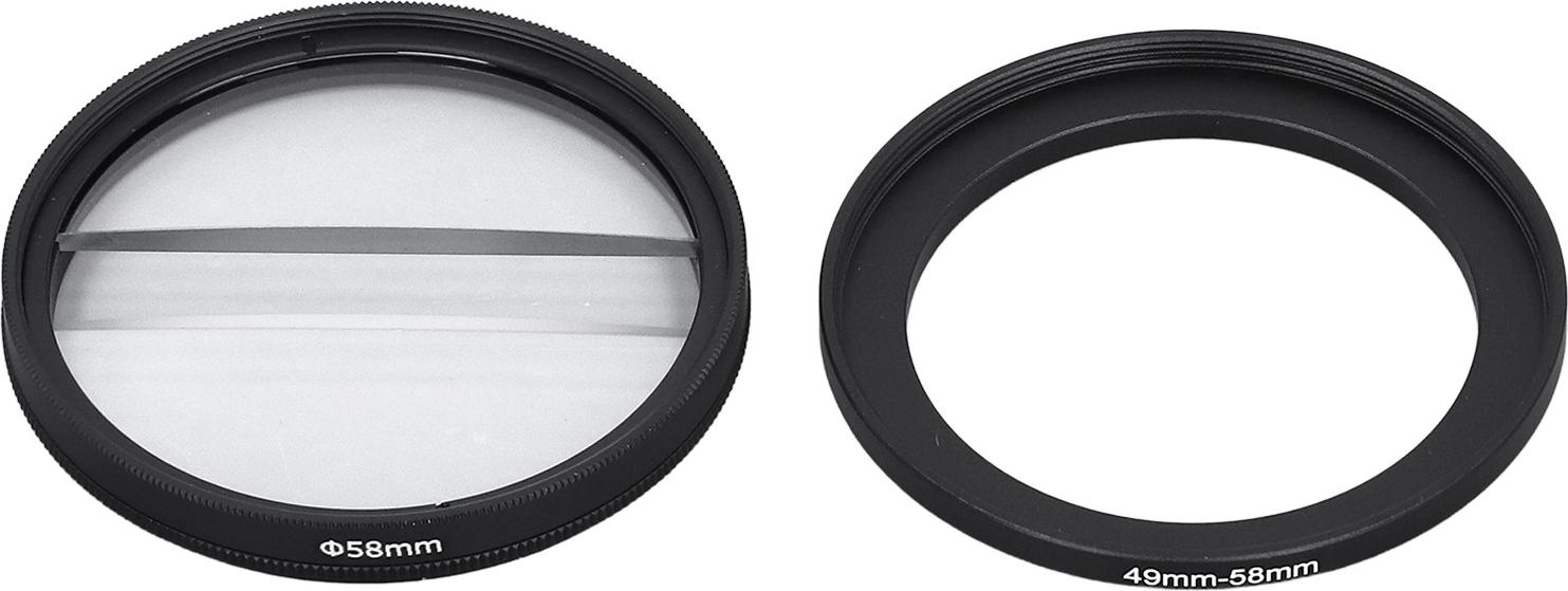 Cocosity 49 Mm Doppel-Halbmond-Spezialeffektfilter, MRC-Beschichtung, Optimaler Prismenfilter fr Fotografie, Spiegelreflexkamera-Zubeh?r, Optisches Glas, Aluminiumlegierung