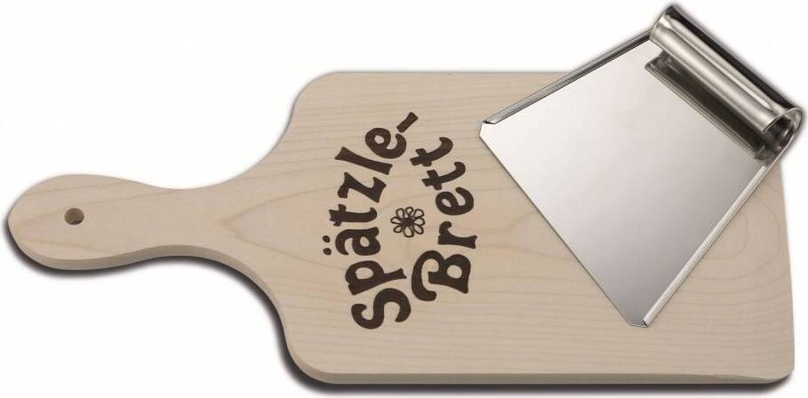 Karl Weis Spätzlebrett mit Schaber, Edelstahl, Holz, 31,5 x 14,5 x 2 cm 16037