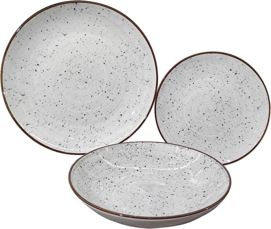 Geschirr Versa Lua Grau Porzellan 18 Stücke S3414898