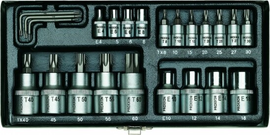 Proxxon Steckschlüsselsatz "TX", 1/4" + 1/2" (24-tlg.) 23102