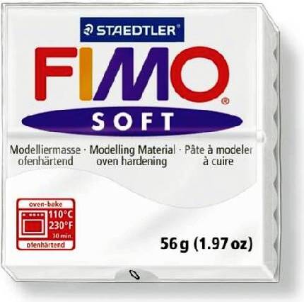 FIMO, Modelliermasse, Knete weiss soft normal 68352