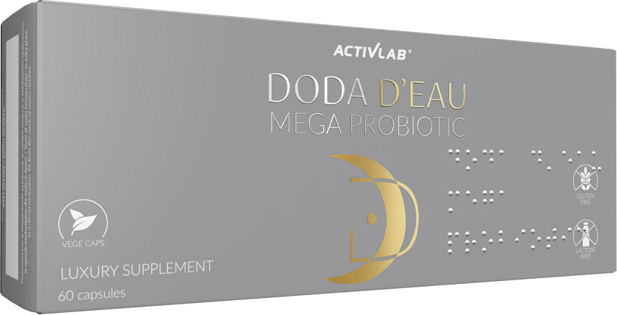 Activlab DODA D'EAU Mega Probiotic 60 Kapseln, gesunder Darm |geistige Gesundheit | FOS | 990.000.000 probiotische Bakterien in einer Kapsel ACTIV/1901