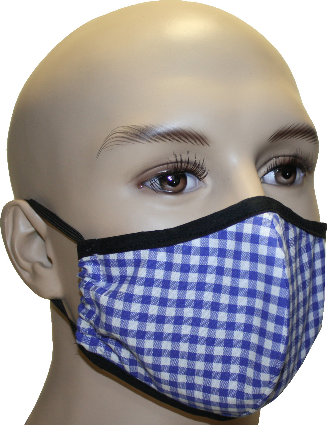 GermanWear 2-lagige Mund- und Nasenmaske Mundschutz aus Baumwolle, Farbe:Blau ATB-17880