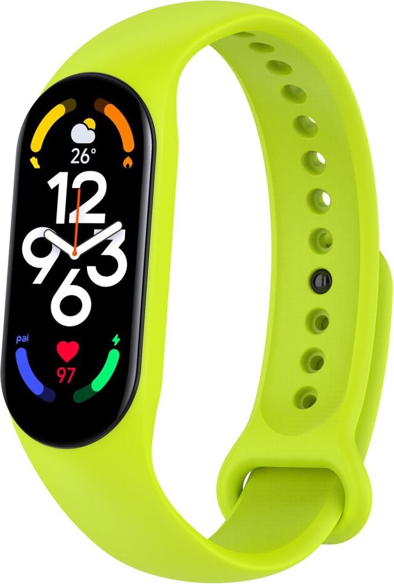 Športový náhradný remienok pre Xiaomi Mi Band 5 7 6 NFC Amazfit Band 5 Loop silikónový, farba: limetkovo zelená
