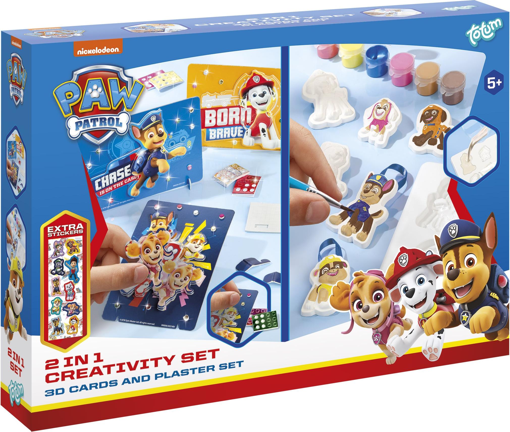 Totum PAW Patrol Bastelset 2-in-1 Gips gieen und 3D Karten gestalten 1810926