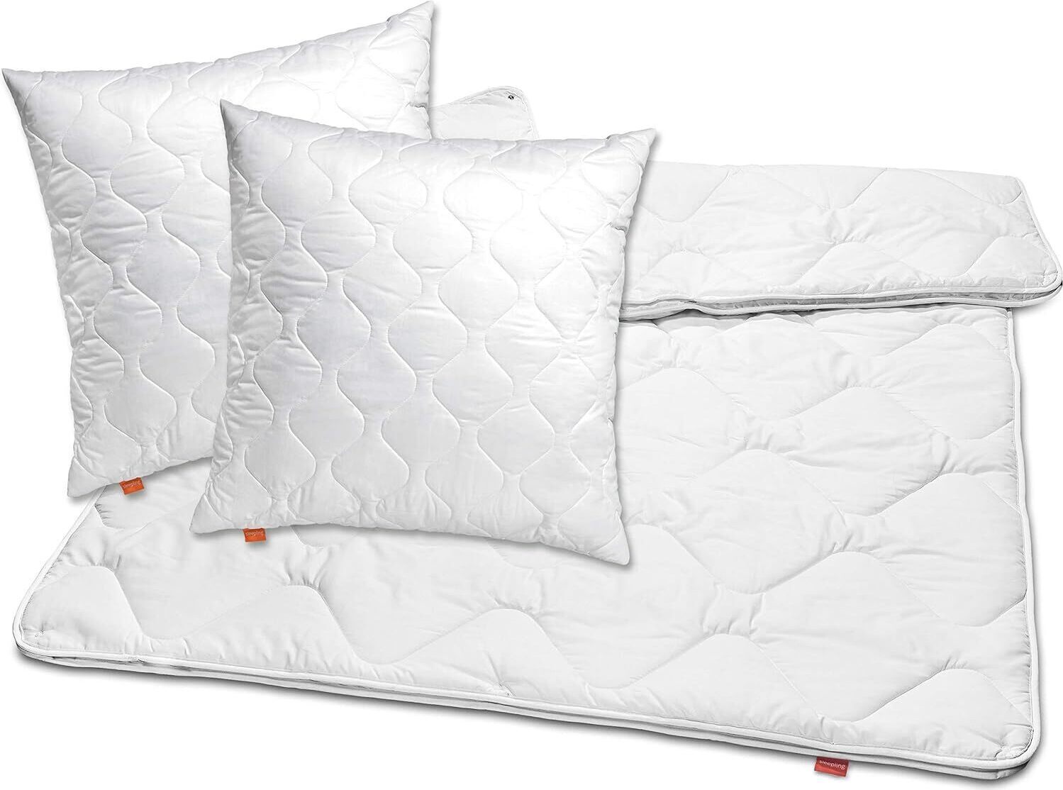 Bettwäsche Set 200x200cm - Mikrofaser Decke + 2 Kopfkissen 80x80cm