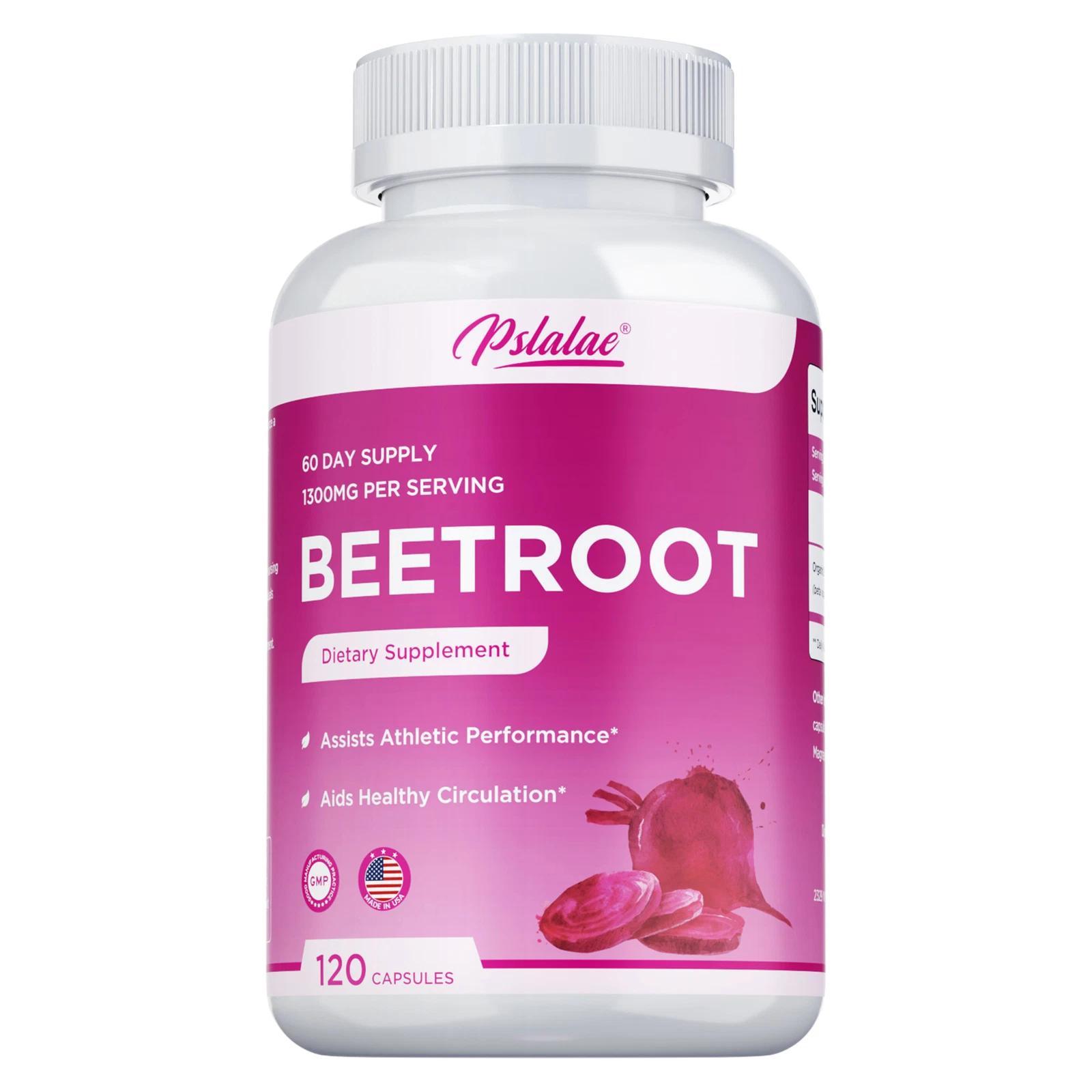 Pslalae Beetroot 1300mg (120 Kapseln) Nahrungsergänzungsmittel, Herz, Kreislauf, Blutdruck, Herzgesundheit, Kreislaufgesundheit, Körpergesundheit