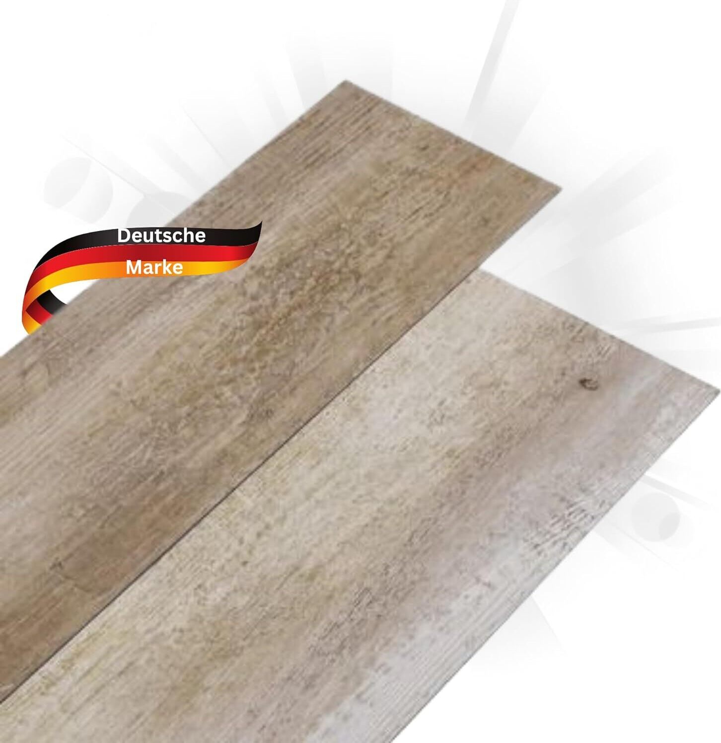 DELUKE® Laminat Dielen PVC selbstklebend wasserfest | 2mm Stärke, Rutschfest | Vinyl Bodenbelag Laminatboden Nachbildung-Dielen Fußbodenlaminat Boden Planken Dielenboden Vinylboden | Getüncht , 5,02m²
