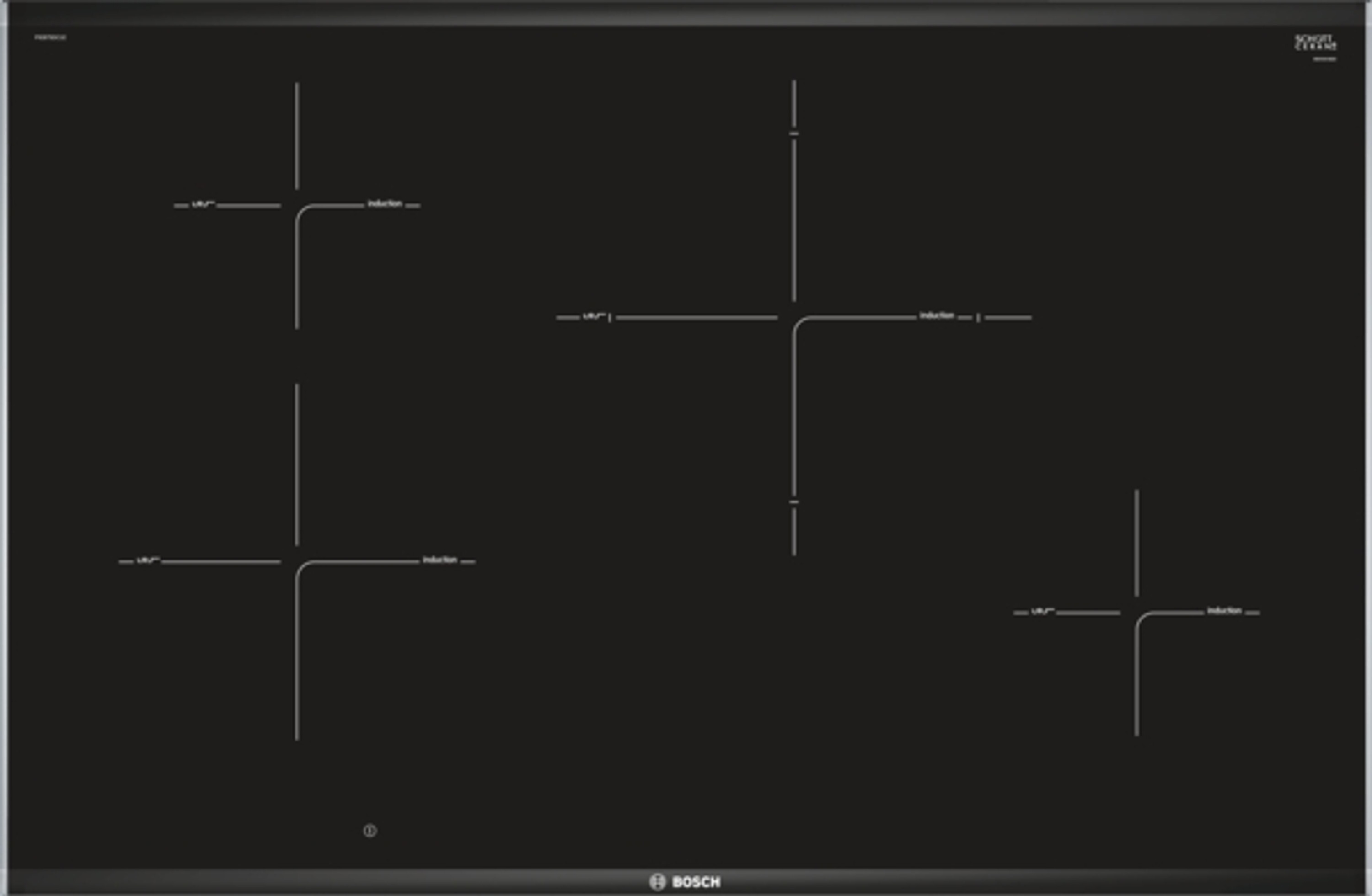 Bosch Serie 8 PIE875DC1E, Čierna, Vstavaný, Indukčná varná doska so zónami, Sklokeramická, 4 zone(s), 4 zone(s)