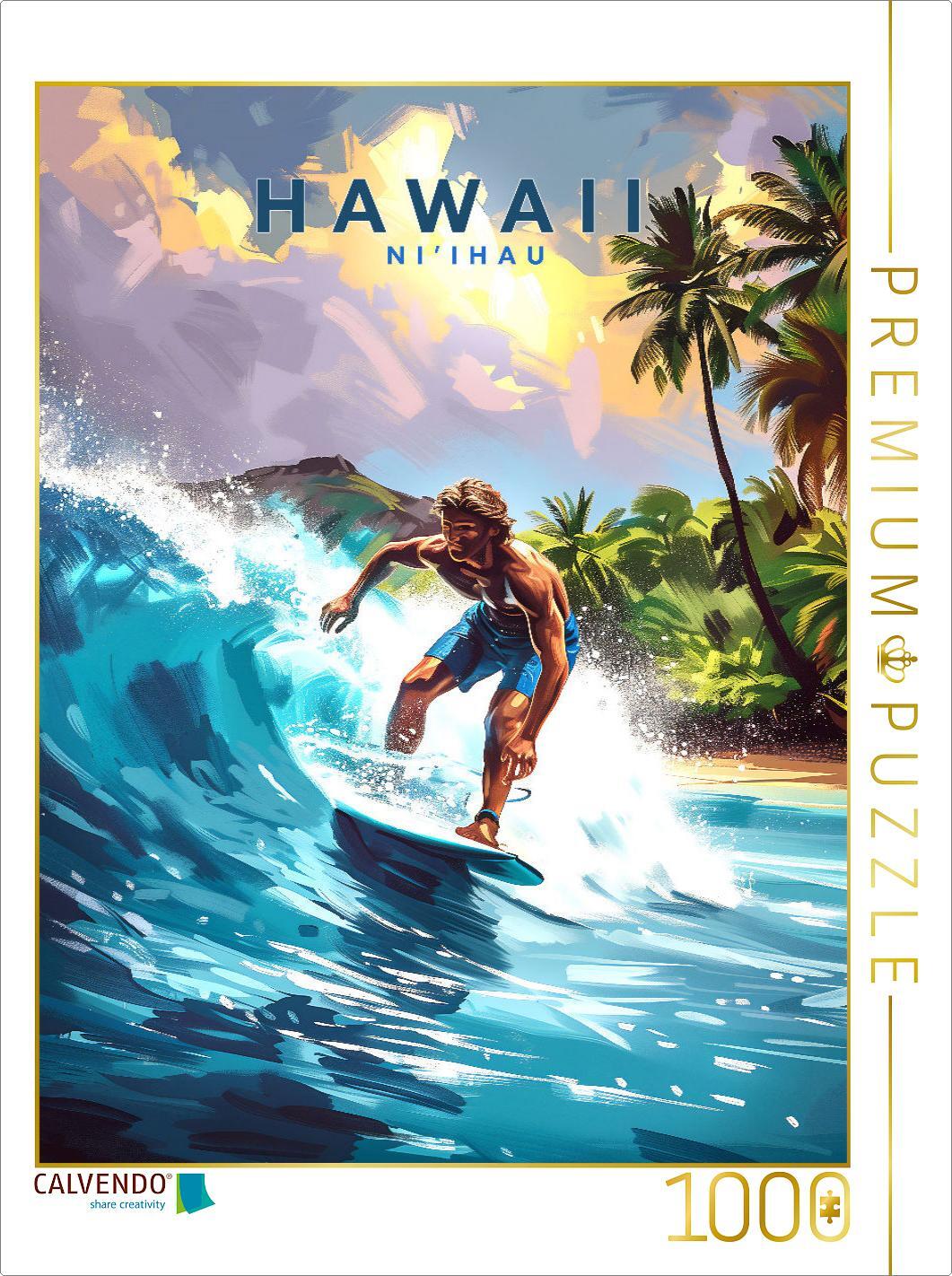 CALVENDO Puzzle Surfspot Ni'ihau | 1000 Teile Lege-Größe 64x48cm Foto-Puzzle für glückliche Stunden