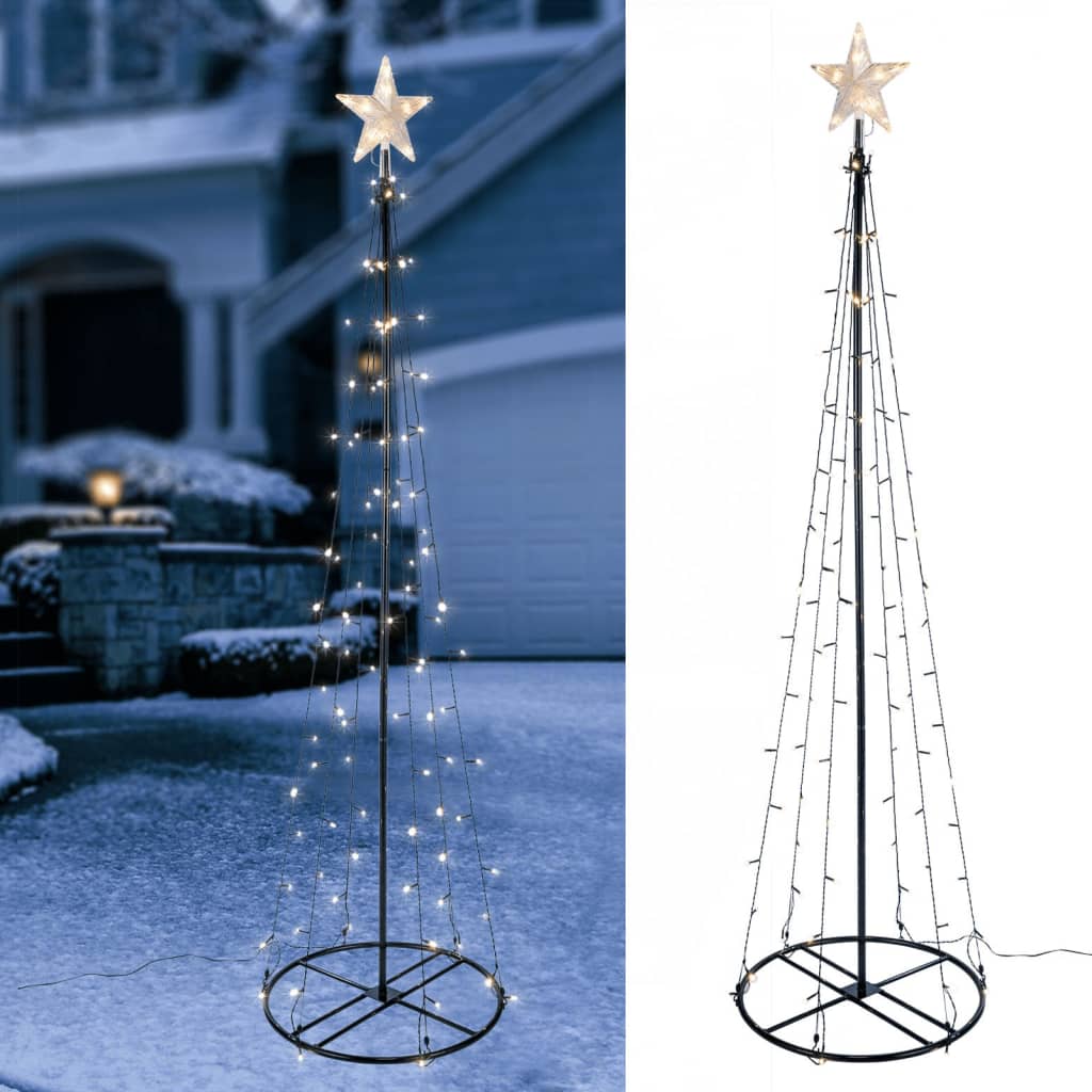 LED Metall Weihnachtsbaum Tannenbaum warmweiß mit 8 Funktionen 106 LED 180cm 