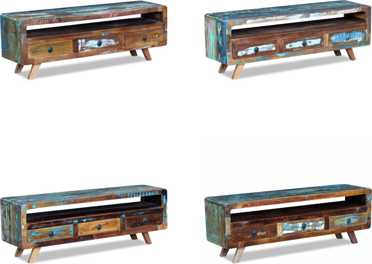 vidaXL TV Schrank mit 3 Schubladen Altholz - TV-Schrank - TV-Schränke - Holz TV-Schrank - Holz TV-Schränke HL243294