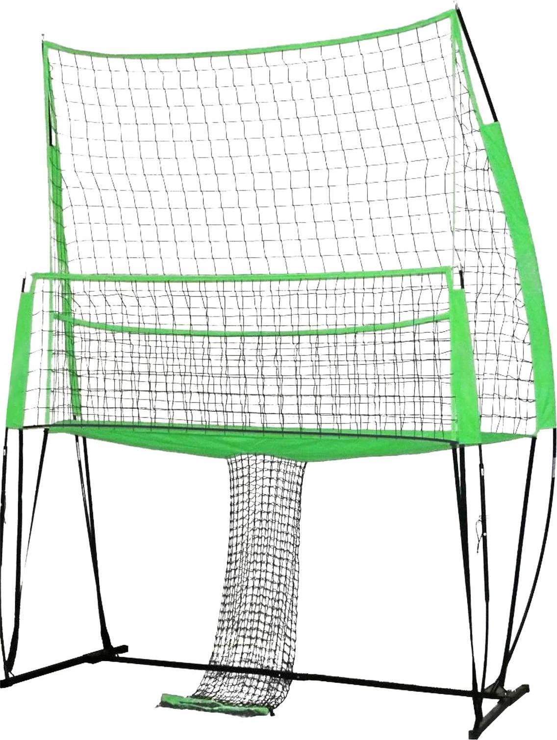 Volleyballnetz - Trainingsnetz - 2,44×3,35 m - Höhenverstellbar 2,40/2,29/2,13/1,98 m - Nylon & Eisen - Doppelnähte, pulverbeschichtet - Grün