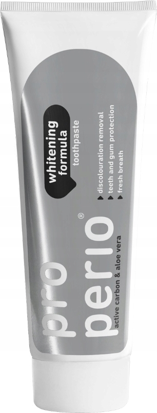VITAPRODUKT Pro Perio Whitening Formula, Zahnpasta mit aufhellender Formel Aktivkohle & Aloe vera, 125 ml