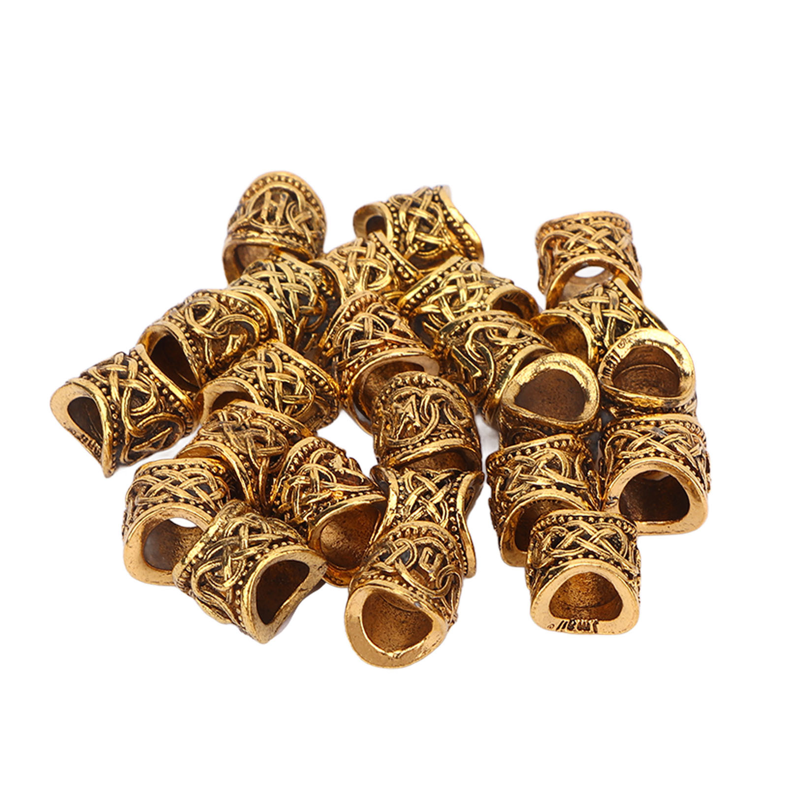 Cocosity Antike Goldhaarperlen,Dreadlocks Perlen,Haarflechtarmband Anhänger,Antike Haartubusperlen,Metallhaarperlen,Antike Hohltubusperlen