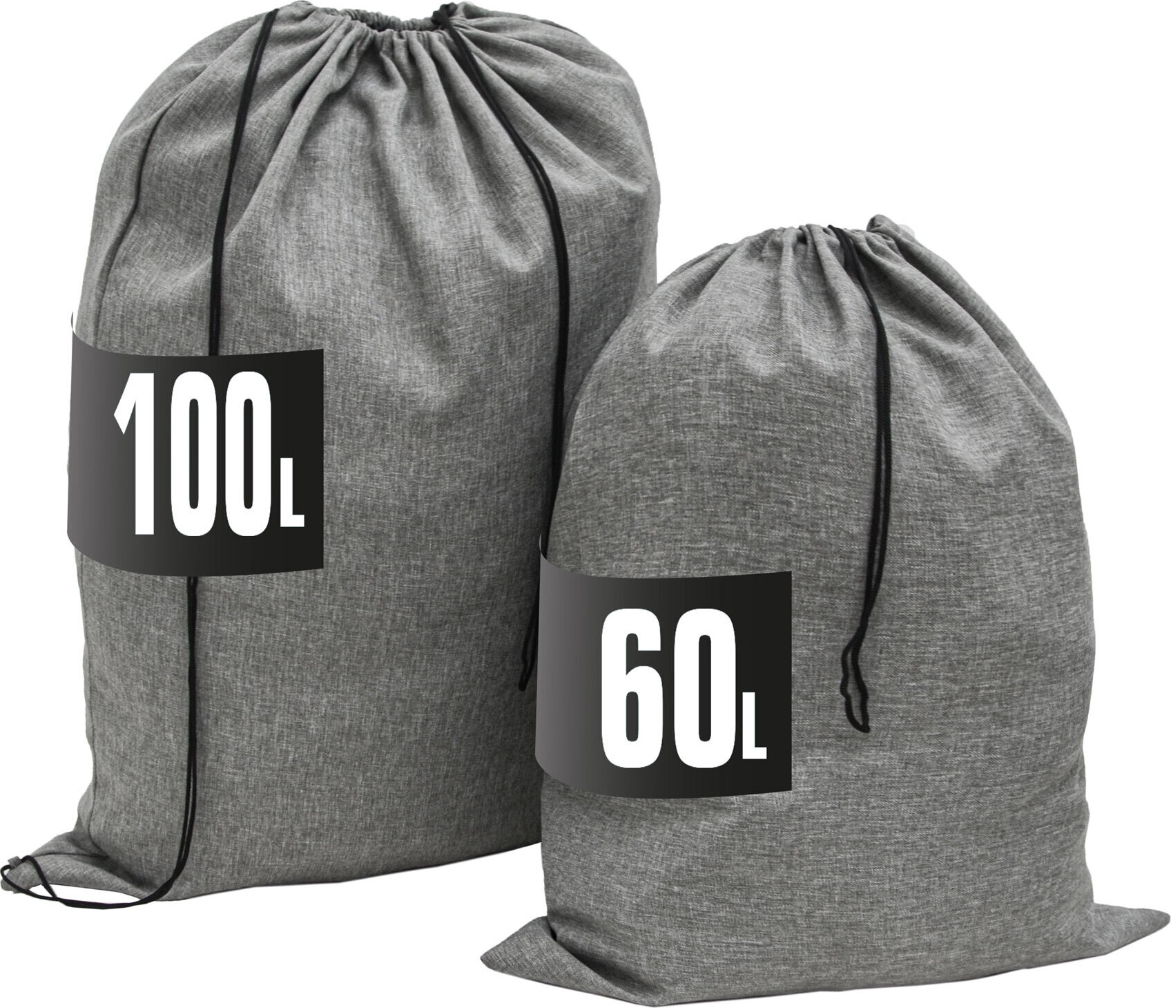 Sac à Linge XXL 100L + 60L DuneDesign Gris - Avec Cordon De Serrage