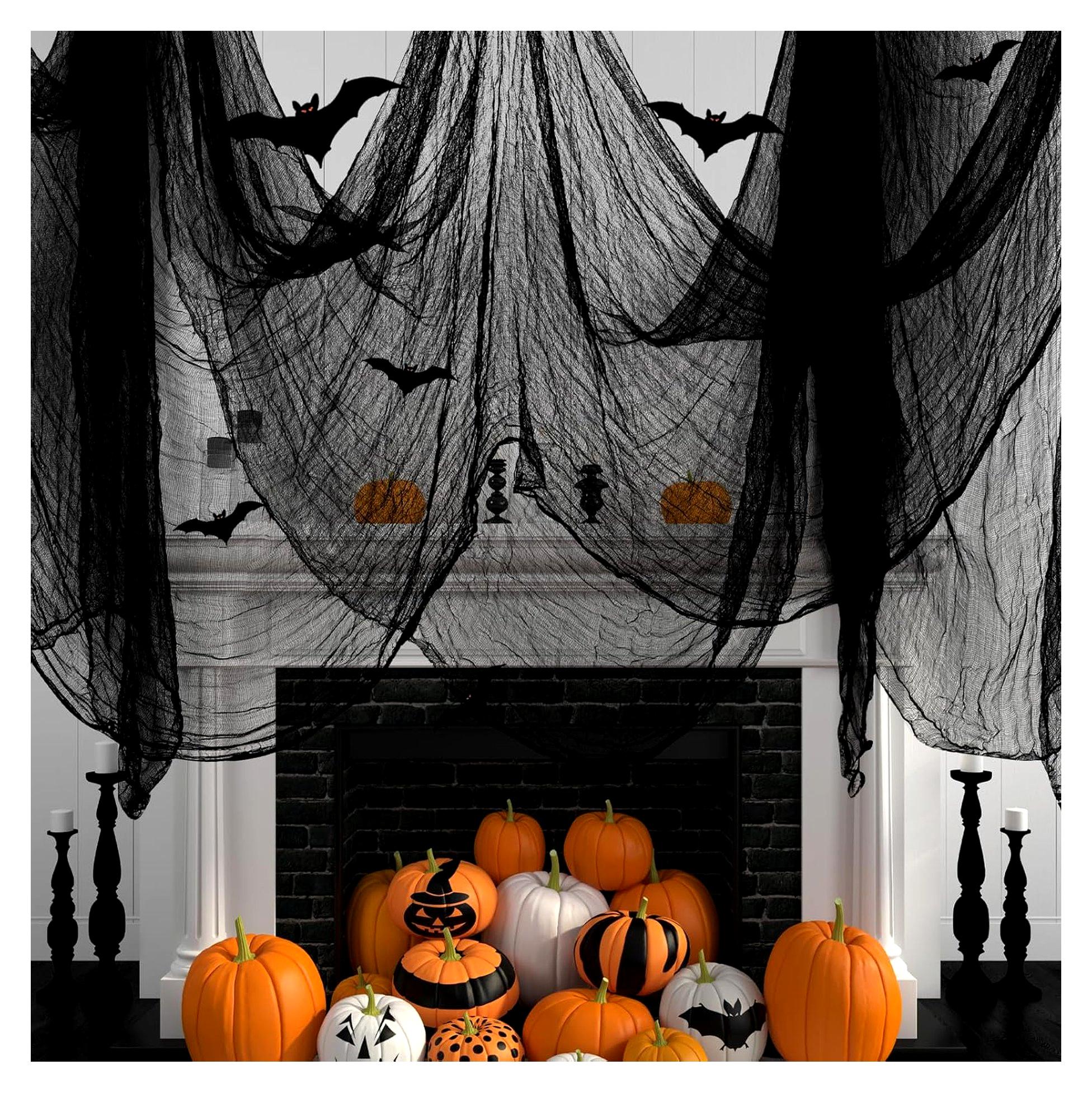 Markenlos 500 x 215 cm Halloween Gruseliges Tuch Dekoration, Halloween Deko Innen Stoff, Gruselige Tücher für Party Dekoration Innen und Außen