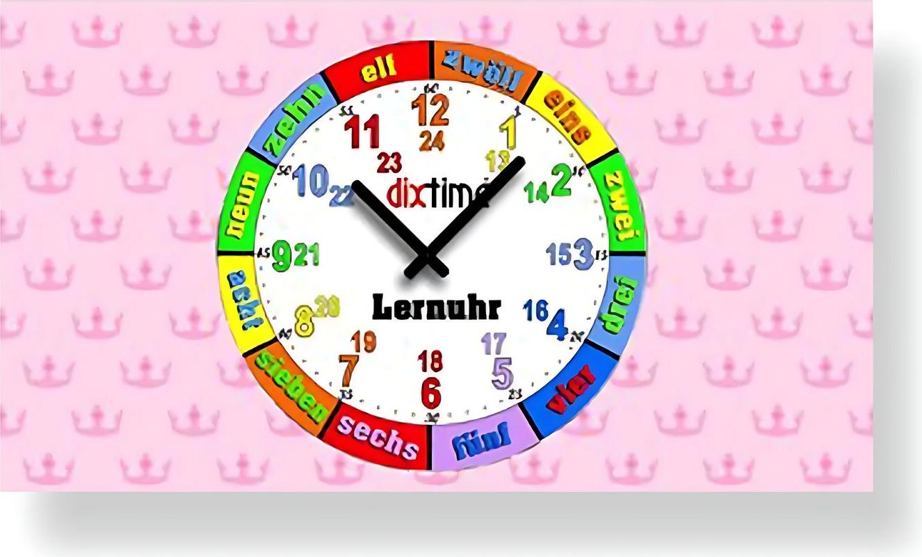 moderne Wanduhr in 3-D-Optik Lernuhr - Dixtime Modell: 3D-0436
