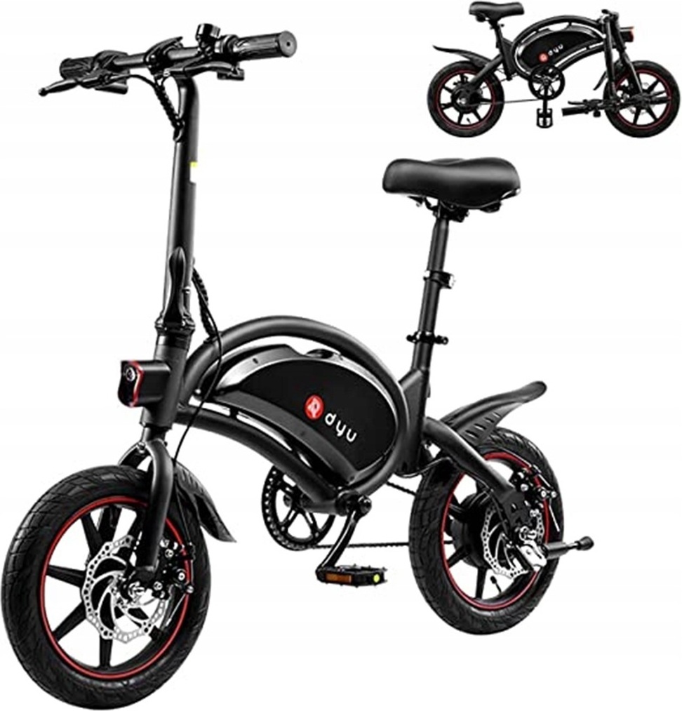 DYU D3F Skladací elektrický bicykel, 14" 36V e-bike, 3 jazdné režimy, unisex dospelí