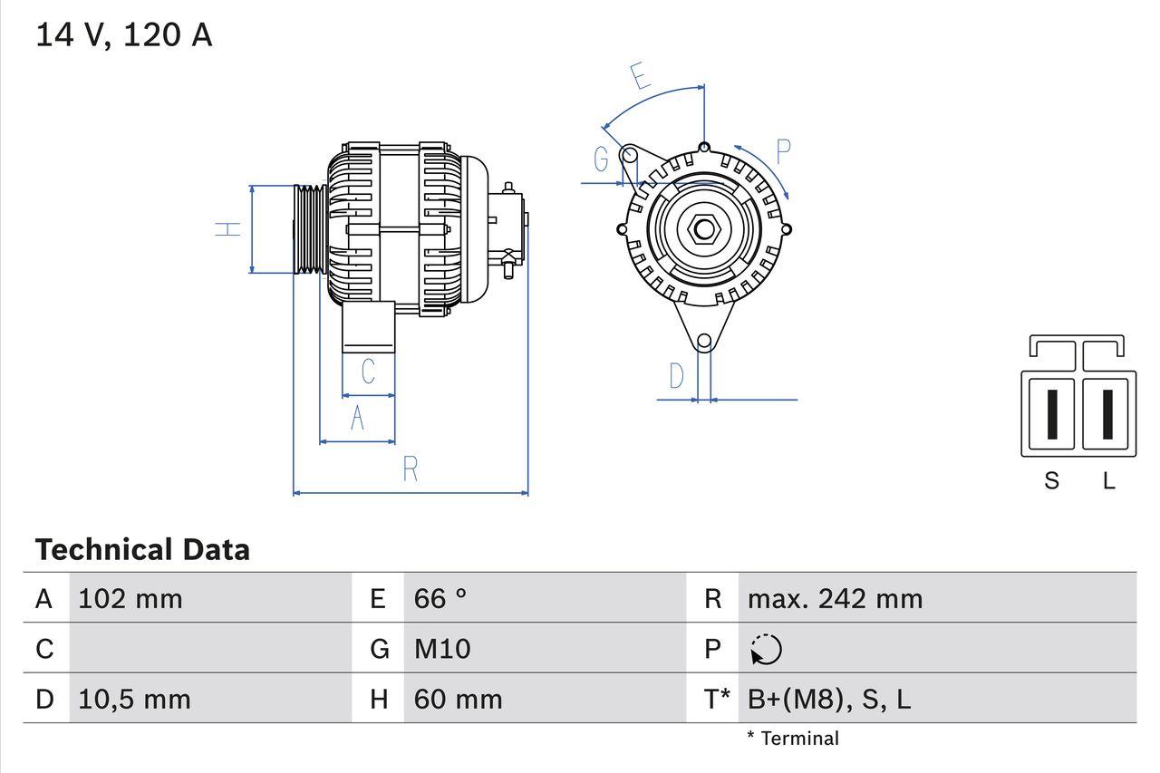 BOSCH 0 986 049 550 Generator x