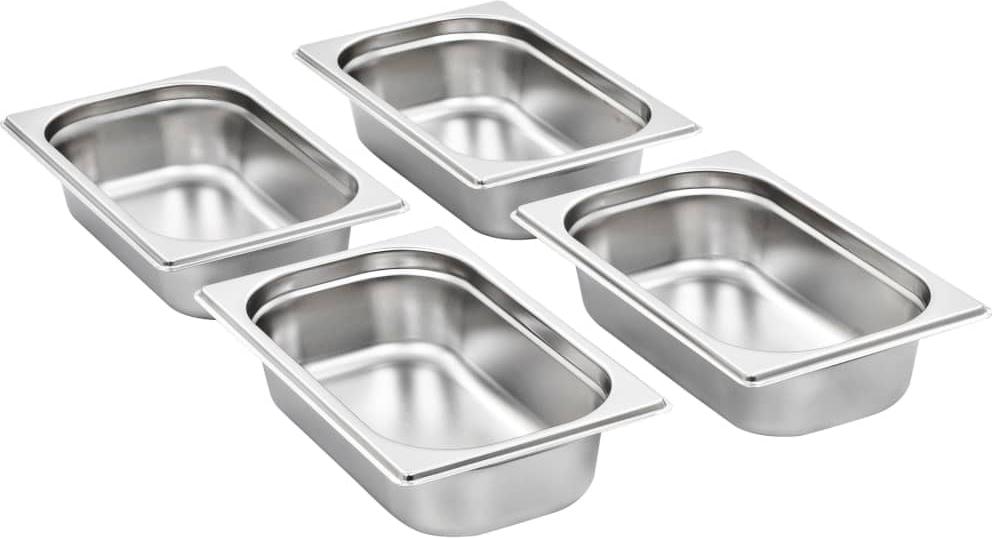 vidaXL Gastronormbehälter 8 Stk. GN 1/4 65 mm Edelstahl 50901