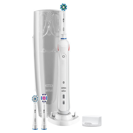 Braun Oral-B Smart 5100S White - pre dospelých - rotačno-vibračná zubná kefka - 10500 pohybov za minútu - denná starostlivosť - starostlivosť o ďasná - biela - 4 x 30 sek