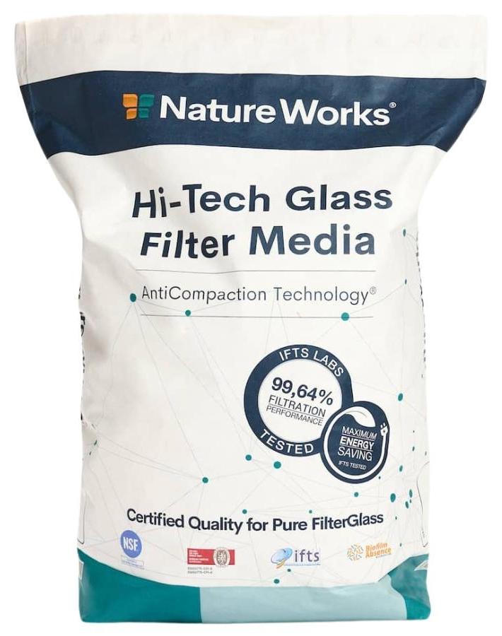 Nature Works Pool Filterglas Hi-Tech Biofilm-frei 0,6 - 1,2 mm 20 kg NATUREWORKS