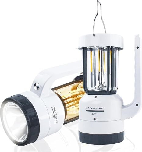 Createstar LED kempingová lampa dobíjacia baterka, USB svietidlo, stmievateľná batéria, dotykové ovládanie IP43 vodotesné svietidlo, vonkajšie, nástenné svietidlo