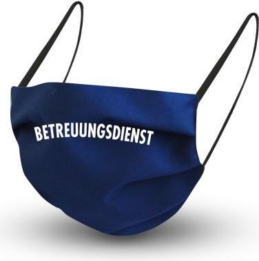 Fan-Omenal Textil Design Maske mit en Innenvlies - BETREUUNGSDIENST - 15863 + Gratiszugabe Color - Navy