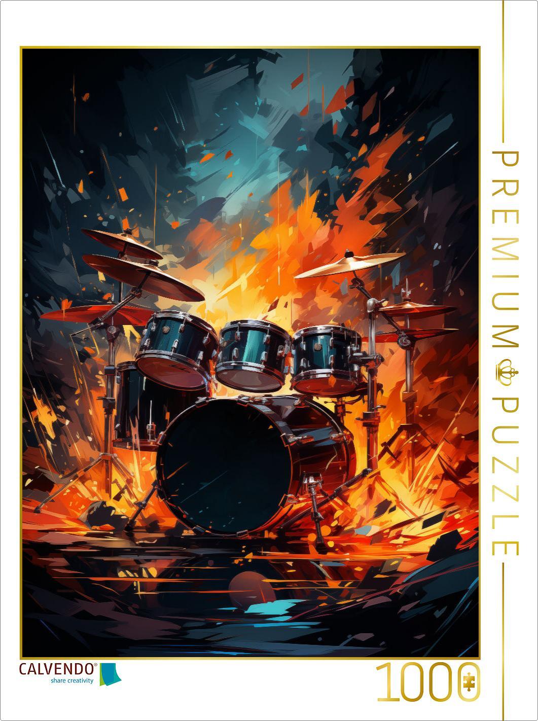 CALVENDO Puzzle Feuertanz der Rhythmen | 1000 Teile Lege-Größe 64x48cm Foto-Puzzle für glückliche Stunden