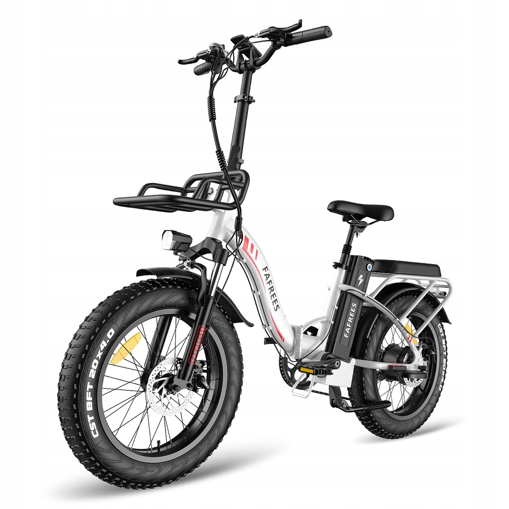 Fafrees F20 MAX Skladací elektrický bicykel 48V 22,5AH Veľkokapacitná batéria, 20 palcov * 4,0 Fat E Bike E-Mountain Bike Shimano 7S 150kg Loadable White
