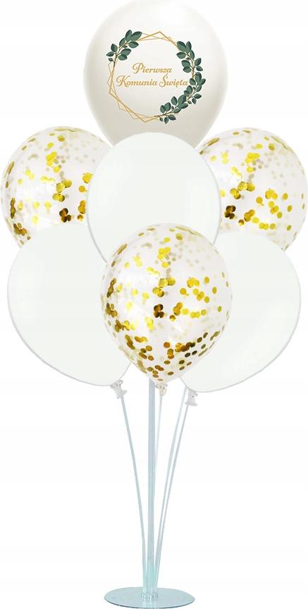 Papyrus Ballonständer und 7 Kommunionballons