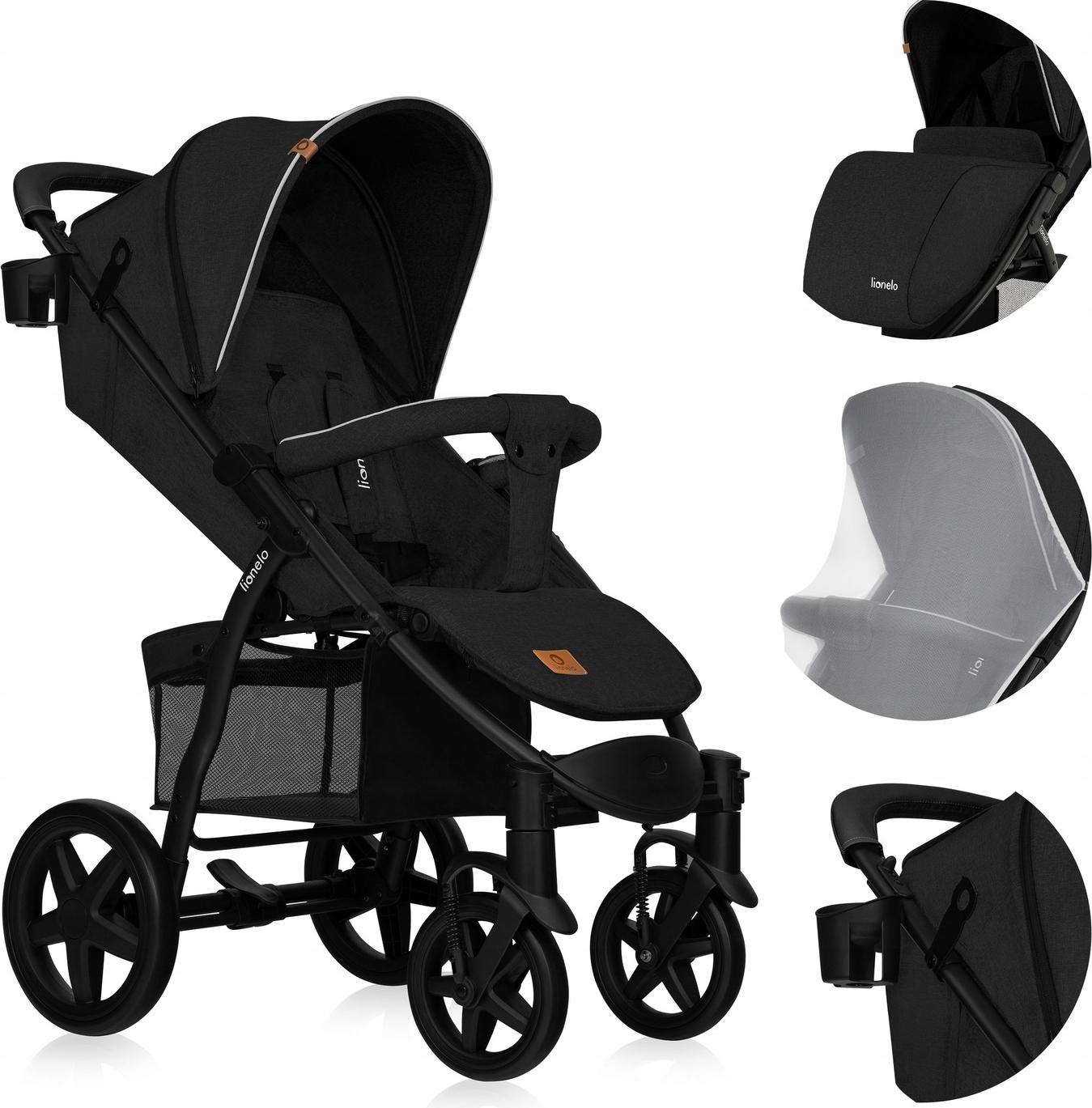 Kinderwagen 22Kg Lionelo Annet Plus - Verdeck Xxl Eva Rollen Moskitonetz